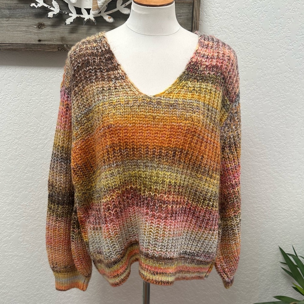 Lou & Grey for Loft Multicolor Knit Women's Sweater ladies size Large
